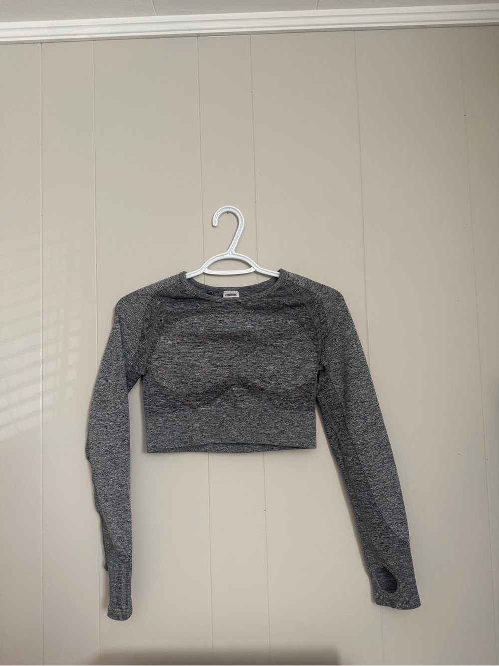 Gymshark Gray Seamless Long-Sleeve Crop Top